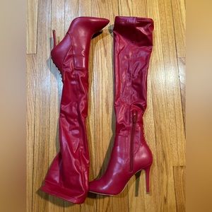 Pre -owned worn once Aldo Red Thadonna boot size 9 great condition like new